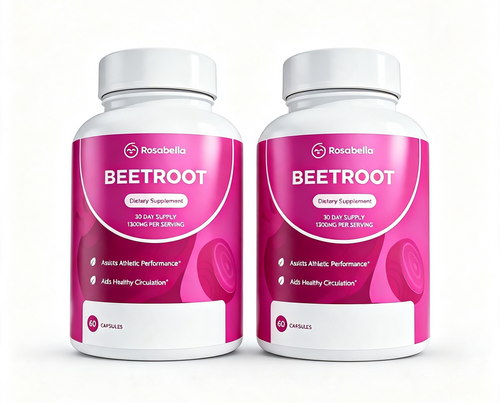 ROSABELLA ORGANIC BEET ROOT CAPSULES- 130OMG BEET RO0T POWDER AIDSHEALTHY CIRCULATION & VITALITY, NON-GMO, BEET ROOT SUPPLEMENT